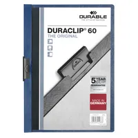 Durable Klemmhefter DURACLIP 60 220907, A4 blau, für ca. 60 Blatt, Polyvinylchlorid (PVC) 80g 4005546210636 Durable