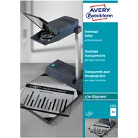 AVERY Zweckform Kopierfolie 3555, A4, für S/W-Kopierer, 0,1mm, Overhead-Folie, transparent klar 4004182035559 AVERY Zweckform 100 Stück
