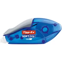 Tipp-Ex Korrekturroller 895933 Softgrip, blau/transparent, 4,2mm x 10m, Einweg, in Display 3086123270206 Tipp-Ex