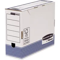 Fellowes Archivbox Bankers Box 0026401, A4, weiß/blau, innen 26x7,7x31,5cm (TxBxH), Karton 0043859520992 Fellowes