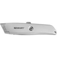 Westcott Sicherheitsmesser ALUMINIUM, 18mm Trapezklinge, automatischer Klingenrückzug 4027521840195 Westcott