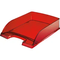 Leitz Briefablage Plus 5226-00-28, A4 / C4, rot-transparent, Polystyrol stapelbar 4002432370825 Leitz