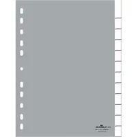 Durable Kunststoffregister 6410 10, 12-teilig blanko, A4, 120µm, transparente Fenstertaben, 12-teilig 4005546640679 Durable