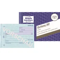 AVERY Zweckform Quittung, MwSt. separat ausgewiesen Formularbuch 302 - 1x 50 Blatt
