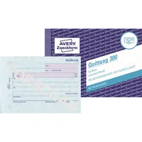 AVERY Zweckform Quittung 300 - Quittung inkl. MwSt., DIN A6 quer, fälschungssicher, 50 Blatt, weiß 4004182003008 AVERY Zweckform