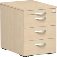 Geramöbel Rollcontainer Flex S-530151-AH Holz ahorn, 3 normale Schubladen, mit extra Utensilienauszug, abschließbar 4038933060477 Geramöbe