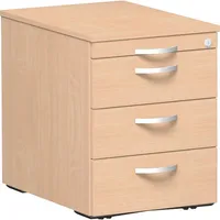 Geramöbel Rollcontainer Flex S-530151-BU Holz buche, 3 normale Schubladen, mit extra Utensilienauszug, abschließbar 4038933060484 Geramöbe