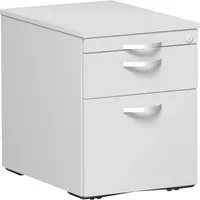 Geramöbel Rollcontainer Flex S-530152-LG Holz lichtgrau, 1 normale Schublade, mit extra Hängeregisterauszug, mit extra Utensilienauszug,