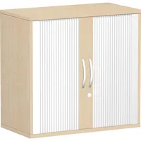 Geramöbel Aktenschrank Flex S-382117-AA, Kunststoff/Holz abschließbar, 2 OH, 80 x 79,8 x 42,5 cm, silber/ahorn 4038933481913 Geramöbel