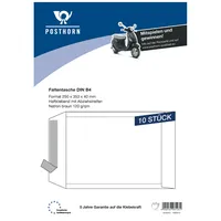Bong Faltentaschen Posthorn 07080610, B4, ohne Fenster, haftklebend, 40mm-Falte, 120g, braun 4040134031231 Bong 10 Stück