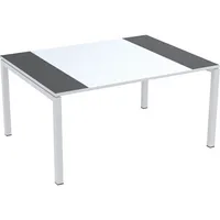 easyDesk Schreibtisch, 75cm (H), 150x114cm (BxT), rechteckig, anthrazit/weiß / weiß 3660141220278 easyDesk