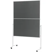 Magnetoplan Moderationstafel 2111301, 120x150cm, Filz + Filz (beidseitig), pinnbar, klappbar, mit Rollen, grau + grau 4013695033204 Magnetop