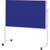 Magnetoplan Moderationstafel 2111303, 120x150cm, Filz + Filz (beidseitig), pinnbar, klappbar, mit Rollen, blau + blau 4013695033211 Magnetop