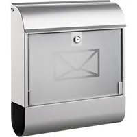 Alco Briefkasten mit Zeitungsbox Stahl, lackiert siber, Maße:36x41x11,5 cm 4007735005436 Alco