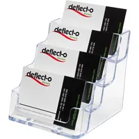 Deflecto Visitenkartenhalter DE70841 99x35x45mm glasklar 4 Fächer 0079916708416 Deflecto