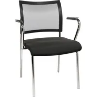 Topstar Besucherstuhl Visit 10 Net, schwarz / chrom, mit Armlehnen, 4-Fuß-Gestell 4014296324739 Topstar