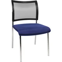 Topstar Besucherstuhl Visit 10 Net, blau/schwarz / chrom, ohne Armlehnen, 4-Fuß-Gestell 4014296333960 Topstar