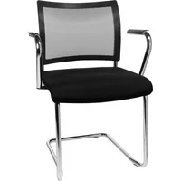Topstar Besucherstuhl Visit 20 Net, schwaz / chrom, mit Armlehnen, Freischwinger 4014296332895 Topstar
