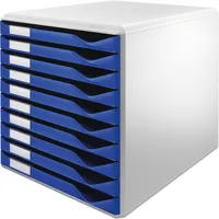 AKTION: LEITZ Schubladenbox Form Set  blau 52810035, DIN A4 mit 10 Schubladen, 1 St. mit Prämie nach Registrierung