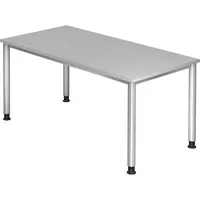 Hammerbacher Schreibtisch H-Serie, manuell höhenverstellbar, 68-81cm (H), 160x80cm (BxT), rechteckig, grau / silber 4032062139318 Hammerbache 2 Stück