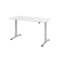 Hammerbacher Sitz-Steh-Schreibtisch XMST, elektrisch höhenverstellbar, 71-120cm (H), 160x80cm (BxT), rechteckig, weiß / silber 4032062151952  3 Stück