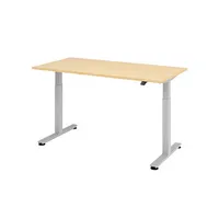 Hammerbacher Sitz-Steh-Schreibtisch XMST, elektrisch höhenverstellbar, 71-120cm (H), 160x80cm (BxT), rechteckig, ahorn / silber 4032062151747 3 Stück