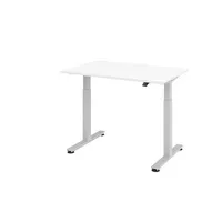 Hammerbacher Sitz-Steh-Schreibtisch XMST, elektrisch höhenverstellbar, 71-120cm (H), 120x80cm (BxT), rechteckig, weiß / silber 4032062151907  3 Stück