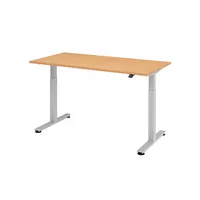 Hammerbacher Sitz-Steh-Schreibtisch XMST, elektrisch höhenverstellbar, 71-120cm (H), 160x80cm (BxT), rechteckig, buche / silber 4032062151938 3 Stück