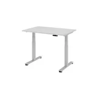Hammerbacher Sitz-Steh-Schreibtisch XDSM, elektrisch höhenverstellbar, 63-127cm (H), 120x80cm (BxT), rechteckig, grau / silber 4032062147771  3 Stück