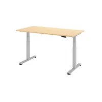 Hammerbacher Sitz-Steh-Schreibtisch XDSM, elektrisch höhenverstellbar, 63-127cm (H), 160x80cm (BxT), rechteckig, ahorn / silber 4032062147825 3 Stück