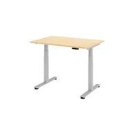 Hammerbacher Sitz-Steh-Schreibtisch XDSM, elektrisch höhenverstellbar, 63-127cm (H), 120x80cm (BxT), rechteckig, ahorn / silber 4032062147764 3 Stück