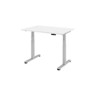 Hammerbacher Sitz-Steh-Schreibtisch XDSM, elektrisch höhenverstellbar, 63-127cm (H), 120x80cm (BxT), rechteckig, weiß / silber 4032062147801  3 Stück