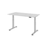 Hammerbacher Sitz-Steh-Schreibtisch XDSM, elektrisch höhenverstellbar, 63-127cm (H), 160x80cm (BxT), rechteckig, lichtgrau / silber 403206214 3 Stück