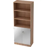 Hammerbacher Regalschrank V6 V6770/N/S/SG, abschließbar, 5 OH, silber/nussbaum, 80x200,4x42cm (BxHxT) 4032062126653 Hammerbacher 6 Stück