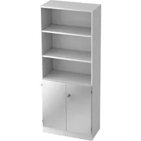 Hammerbacher Regalschrank V6 V6770/W/S/SG, abschließbar, 5 OH, silber/weiß, 80x200,4x42cm (BxHxT) 4032062155097 Hammerbacher