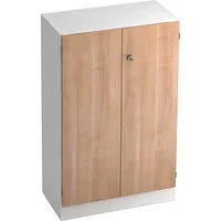 Hammerbacher Aktenschrank V6 V6550/W/N/SG, abschließbar, 3 OH, nussbaum/weiß, 80x127x42cm (BxHxT) 4032062146309 Hammerbacher