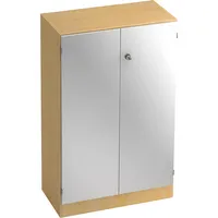 Hammerbacher Aktenschrank V6 V6550/3/S/SG, abschließbar, 3 OH, silber/ahorn, 80x127x42cm (BxHxT) 4032062125847 Hammerbacher
