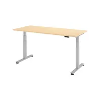 Hammerbacher Sitz-Steh-Schreibtisch XDSM, elektrisch höhenverstellbar, 63-127cm (H), 180x80cm (BxT), rechteckig, ahorn / silber 4032062147887 3 Stück