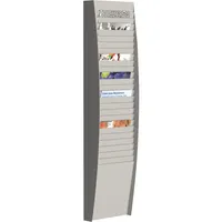 PAPERFLOW Wandprospekthalter hoch 1x25 Fächer A4 grau, Außenmaß:112x27,3x12,9 3660141170146 Paperflow