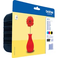 Brother Original Tintenpatronen LC-121 (schwarz, Cyan, Magenta, gelb) im Value-Pack MFC-J245, MFC-J470DW, MFC-J650DW, MFC-J870DW, DCP-J132W, DCP-J152W, DCP-J552DW, DCP-J752DW