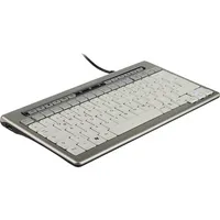 Bakker und Elkhuizen PC-Tastatur S-Board 840 Design, mit Kabel (USB), ergonomisch, silber, weiß 8717399991896 Bakker und Elkhuizen