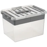 Sunware Aufbewahrungsbox Q-Line Multi Box H6161002, 22 Liter, mit Deckel, außen 400x300x260mm, Kunststoff transparent 8711112798007 Sunw