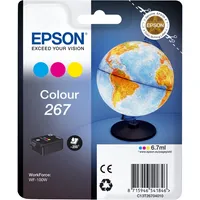 Epson 235H396 Original 267 Tinte Globus WF-100W WF-110W, wisch- und wasserfeste Pigmenttinte (Multipack, 3-farbig), cyan/magenta/gelb
