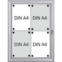 Franken Schaukasten Security SKB4S, 4xA4 (A2), weiß/silber, magnetisch 4016946223775 Franken
