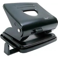 Rapesco Bürolocher 825 1030, schwarz, bis 2,5mm 25 Blatt, mit Anschlagschiene 5018505000086 Rapesco