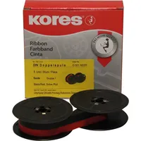 Kores Farbband DIN Doppelspule 13mm/10m Seide schwarz/rot