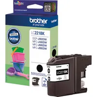 Brother Druckerpatrone LC221BK (kompatibel zu LC-221BK), schwarz, ca. 260 Seiten 4977766747318 Brother