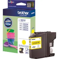 Brother Druckerpatrone LC221Y (kompatibel zu LC-221Y), gelb, ca. 260 Seiten 4977766747349 Brother
