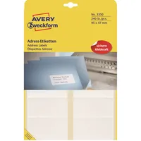 AVERY Zweckform 3350 Adress Etiketten 95 x 47 mm weiß 4004182033500 AVERY Zweckform 240 Stück