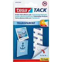 Tesa Klebepads 59408-00000-01 TACK TRANSPARENT, 72 Stück, 10x10mm (BxL), doppelseitig, wiederablösbar 4042448366849 Tesa 72 Stück